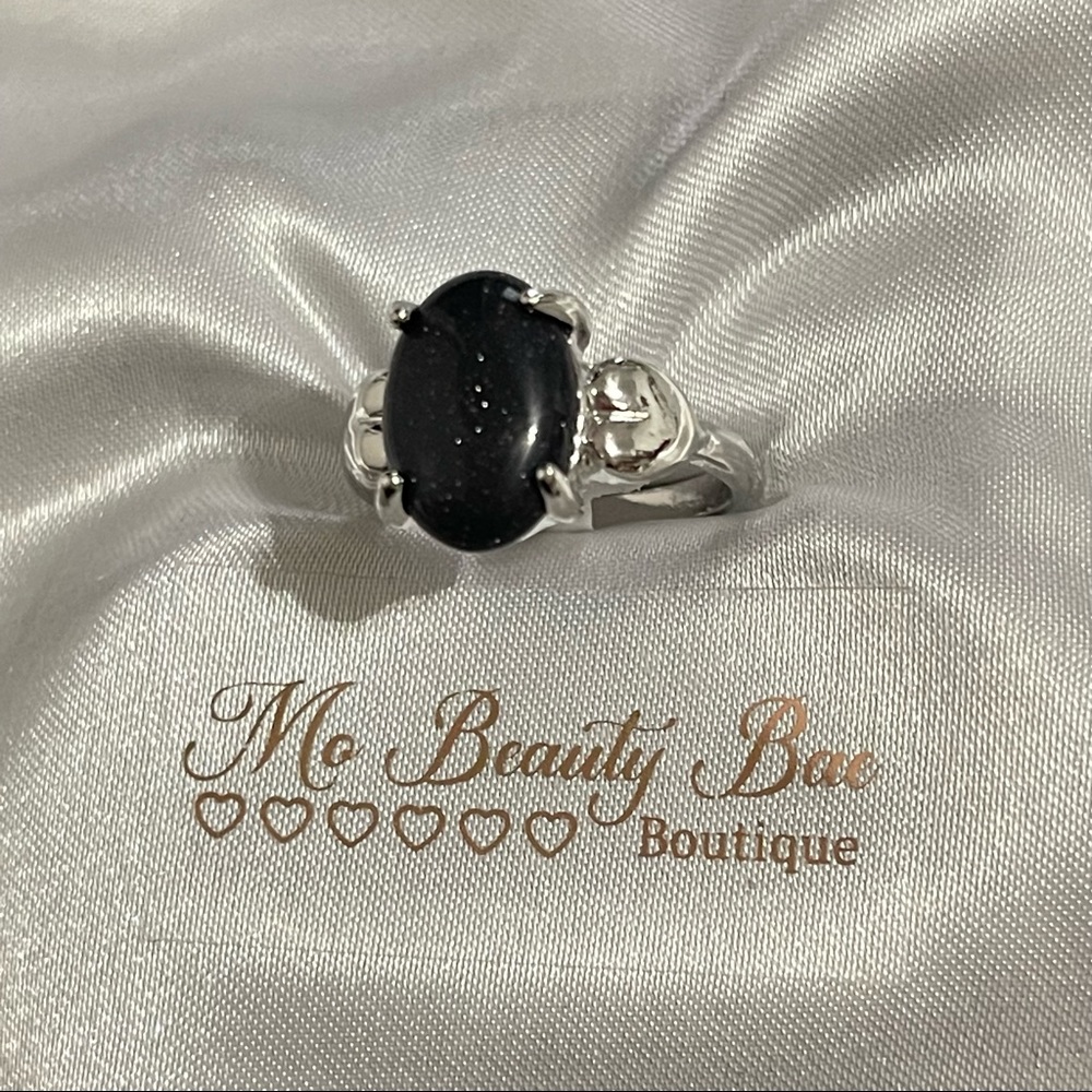 Blue Sandstone Heart Ring - Picture 3 of 6